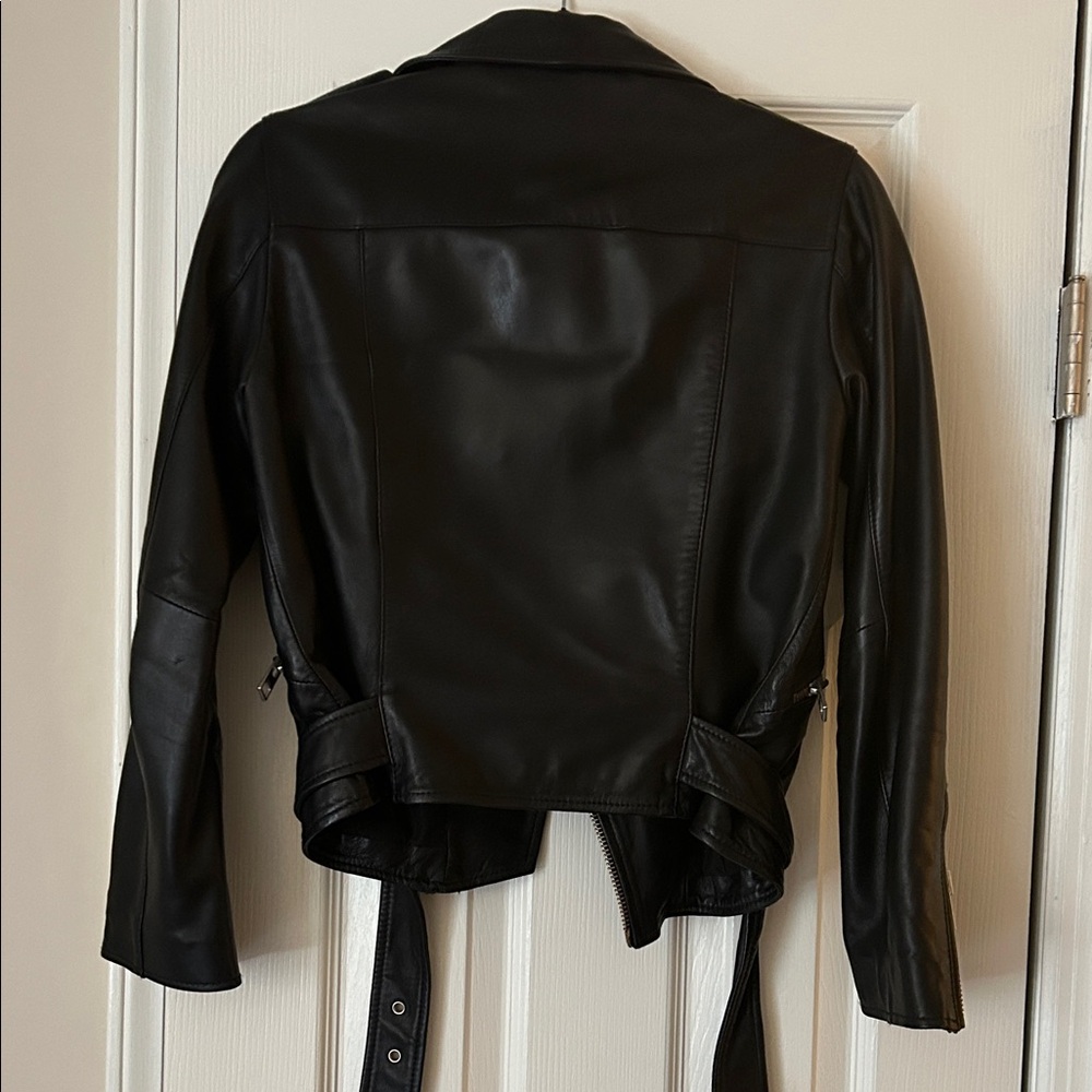 All Saints Black Leather Biker Jacket - Picture 3 of 3